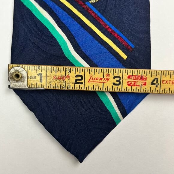 Mondo Uomo Mens 100% Tie Silk Abstract Multicolor Made In Italy Necktie - Picture 14 of 14